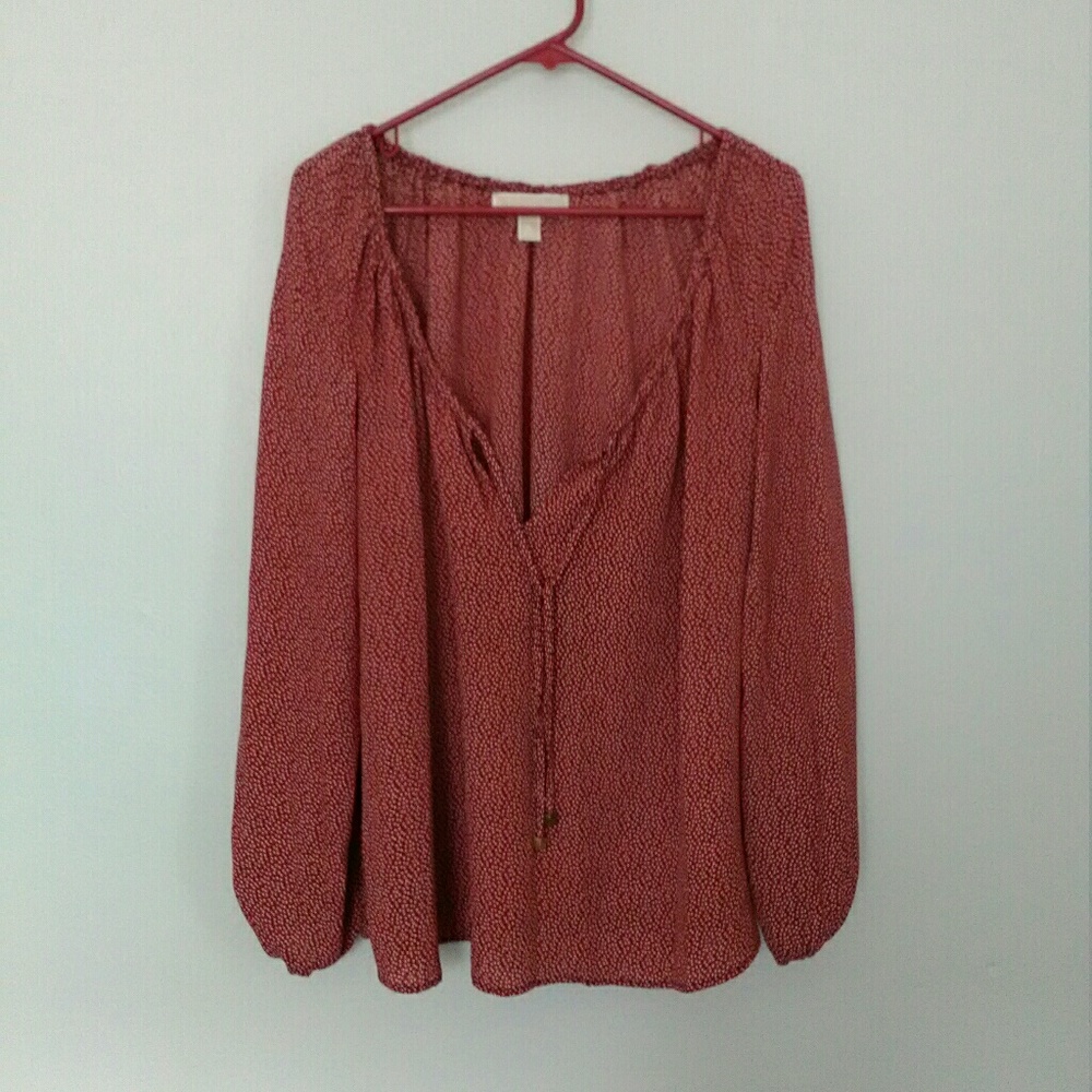 Michael Kors long sleeve tunic peasant top